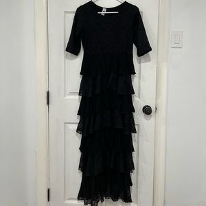 Black Dainty Jewels Ruffle Dress